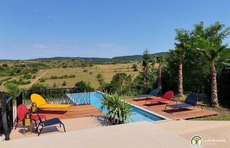 G&icirc;te n&deg;23713 Balazuc - Ard&egrave;che - Piscine chauff&eacute;e,avec deux bassins, &agrave; d&eacute;bordement